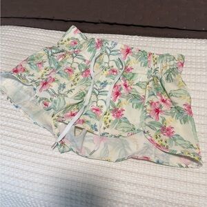 LoveShackFancy x Hurley Floral Print Shorts - Pink and Green